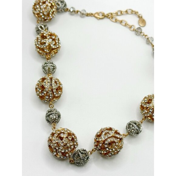 Stunning Brighton Rhinestone Encrusted Balls Beads Necklace 18-21” - Picture 6 of 6